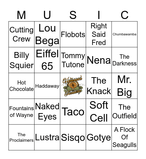 One Hit Wonderful Bingo Card