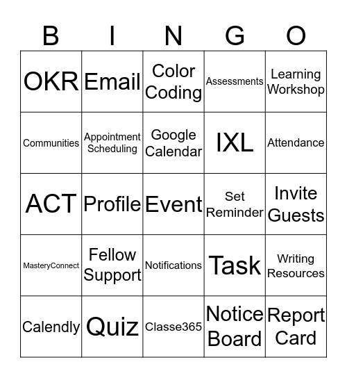 BRYC App Bingo Card