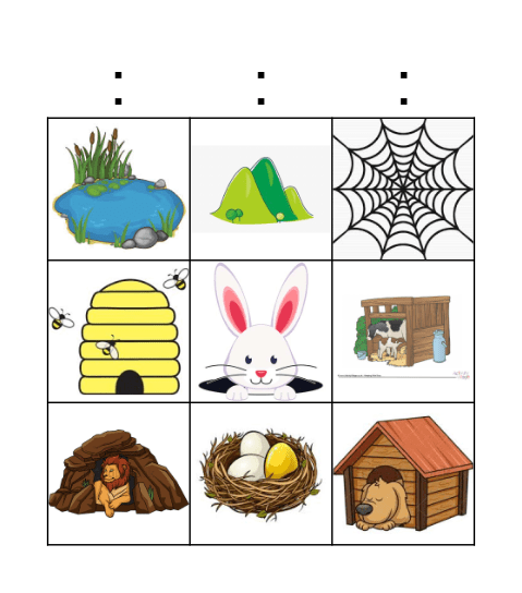 Animal Habitats Bingo Card