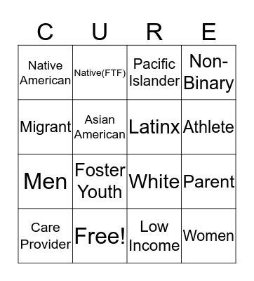 Scholar Spotlight Bingo Card