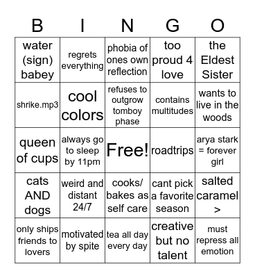 how similar are you to annalesa Bingo Card
