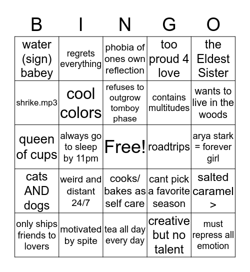 how similar are you to annalesa Bingo Card