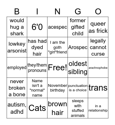 how similar are you to Teeth? Bingo Card