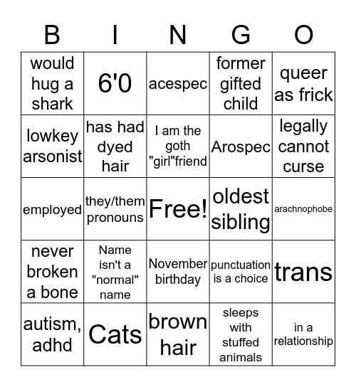 how similar are you to Teeth? Bingo Card