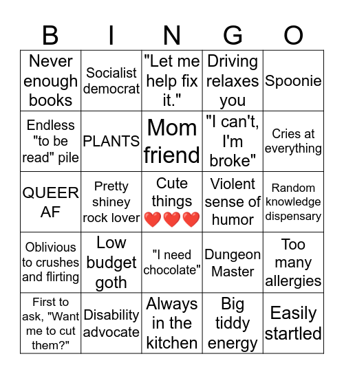 How much are you like MouseyFox Bingo Card