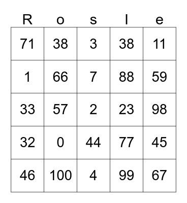 Chinese bingo!!  Bingo Card