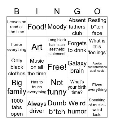How similar are you to Luka Bingo Card