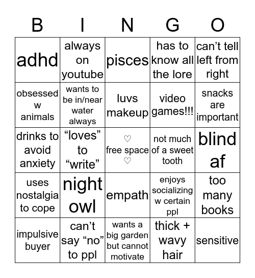 itsa me Bingo Card