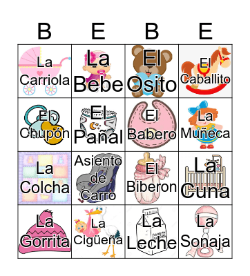 Baby Shower Loteria Bingo Card