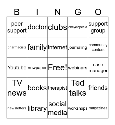 educational bingo Card