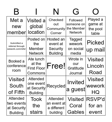 SECURITY BUILDING Bingo Card