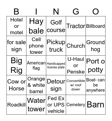 USC BINGO Card