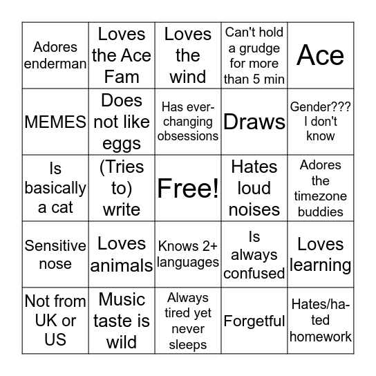 How similar are you to Kitty? Bingo Card