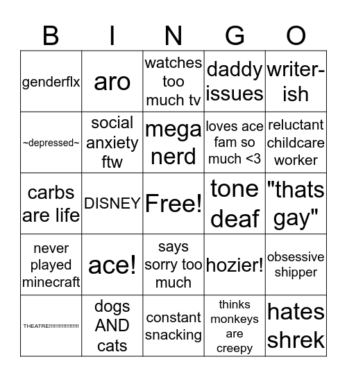How Similar Are You To Grace The Ace? Bingo Card