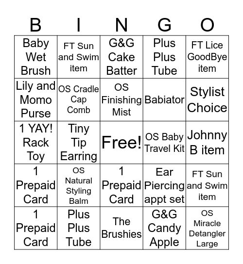 Cookie Cutters Stylist BINGO! Bingo Card