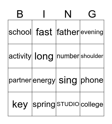 ENCONTRÃO DE INGLÊS Bingo Card