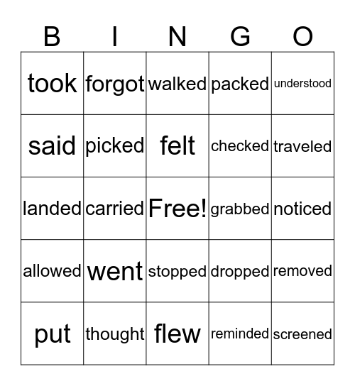 Security at the Airport Bingo Card