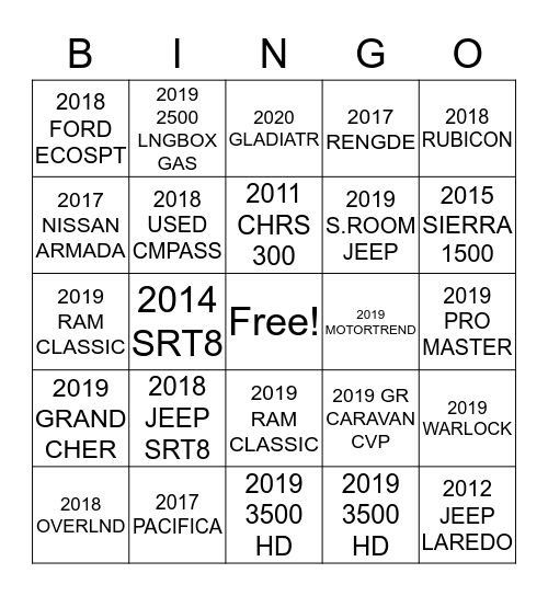 MURRAY AUGUST BINGO BLAST Bingo Card