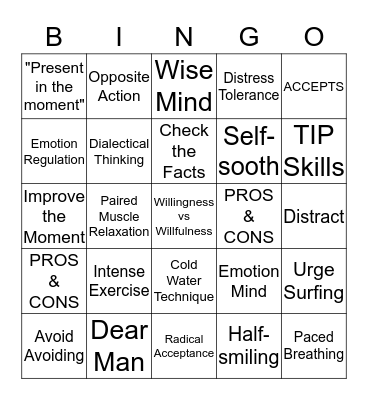 DBT BINGO Card