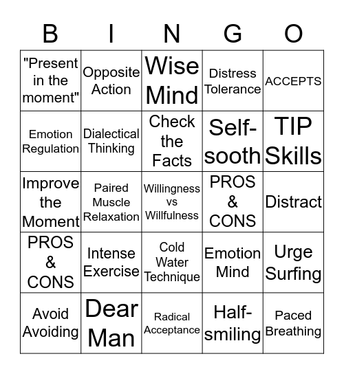 DBT BINGO Card