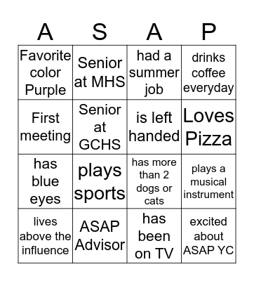 Ice Breaker Bingo Card