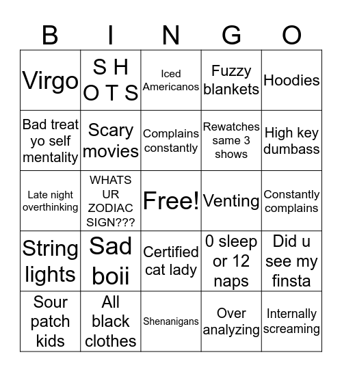 How similar are you to Sami Bingo Card