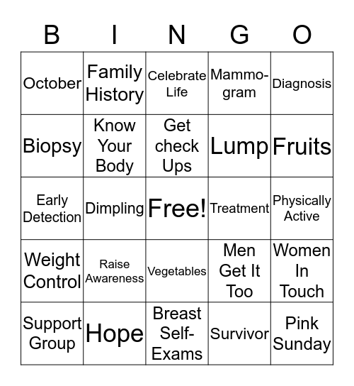 Survivors Picnic Bingo Card