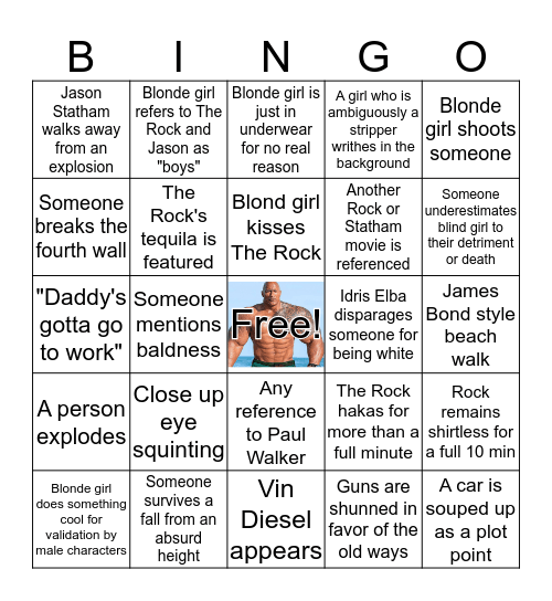 Bick Bois Bingo Card