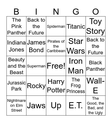Film Score Bingo Card