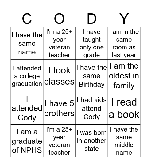 Bingo Card