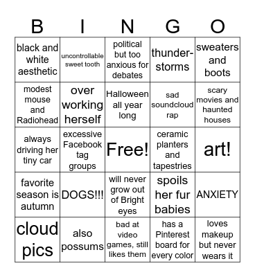 How similar are you to Bailey? Bingo Card
