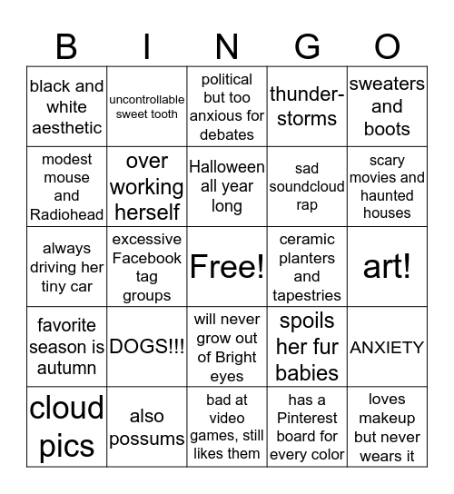 How similar are you to Bailey? Bingo Card