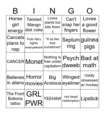 Are You Coming For Emily's Brand Bingo Card