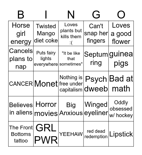 Are You Coming For Emily's Brand Bingo Card