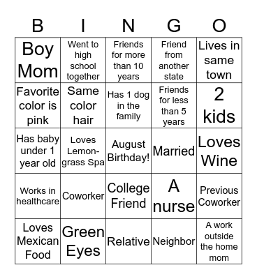 Erica Edition Bingo Card