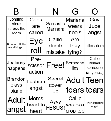FOSTERS Bingo Card
