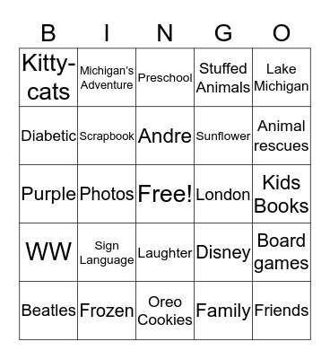 Lindsay Swartz Bingo Card