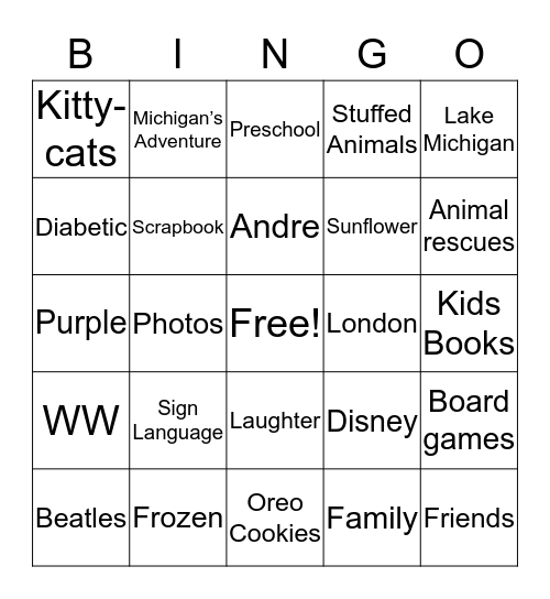 Lindsay Swartz Bingo Card