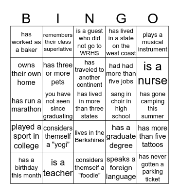 FIND SOMEONE WHO ... Bingo Card