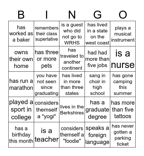 FIND SOMEONE WHO ... Bingo Card