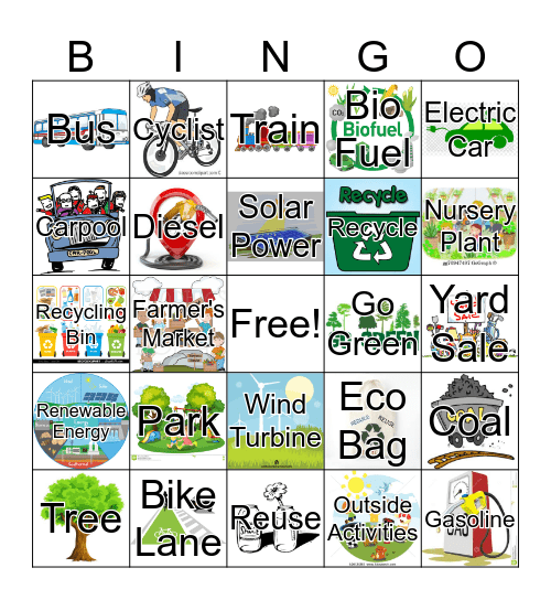 Save Energy Bingo Card