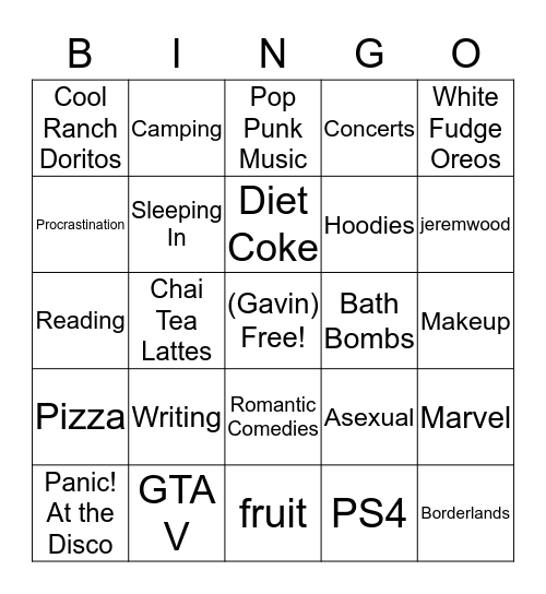 Cherry Bingo Card