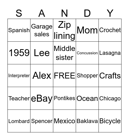 Birthday BINGO Card