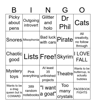 Emerie Bingo Card