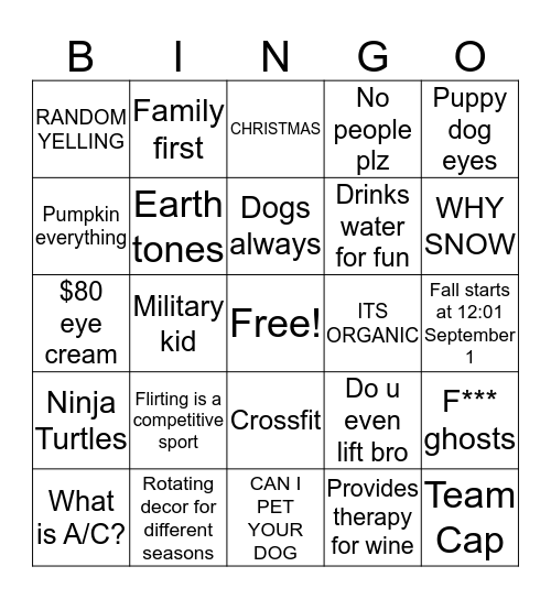 Stina Bingo Card
