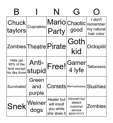 Meghean Bingo Card