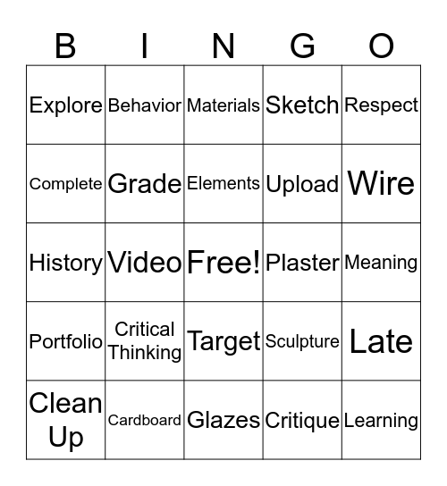 3D Art Disclosure Bingo  Bingo Card
