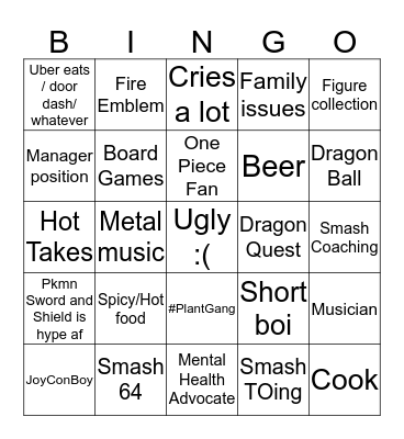 How much are you like SiDE (Jeremy)? Bingo Card