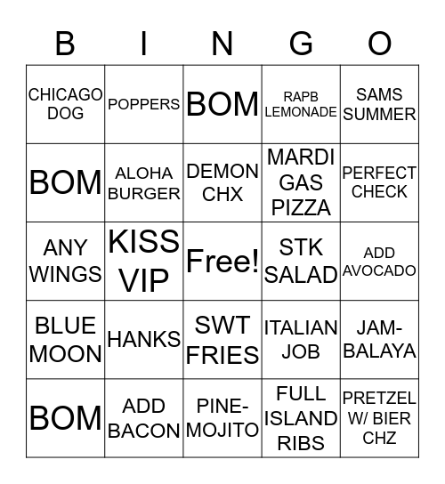 R&B BINGO *must show receipt to count* Bingo Card