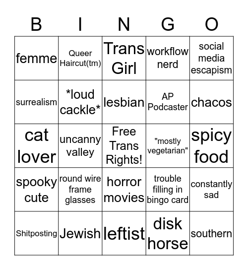 Corrine Bingo Card